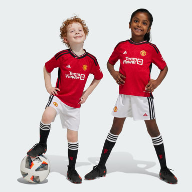 Kinder Fußball Manchester United 23/24 Mini-Heimausrüstung Rot