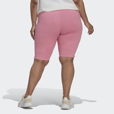 Women's Originals Pink Adicolor Classics High-Waisted Primeblue Short Tights (Plus Size)