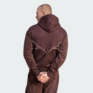 Sweat-shirt à capuche velours côtelé Adicolor Seasonal Marron Hommes Originals