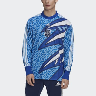 Maillot Gardien de but Espagne Icon Bleu Hommes Soccer
