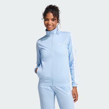 Adidas womens blue tracksuit discount