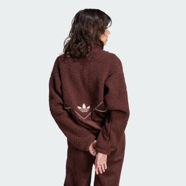 Women Originals Brown Corduroy Fleece Mix Jacket