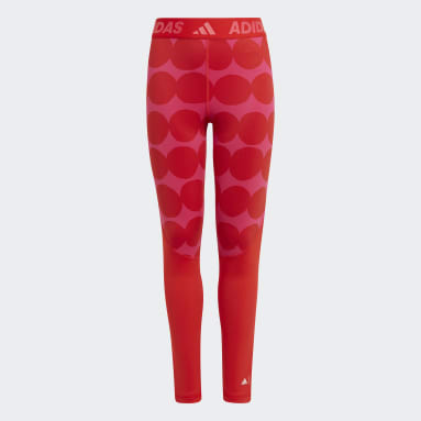 Licras de Enrenamiento Marimekko Techfit Primegreen AEROREADY Bolsillo Pretina Alta Rosa Niña Sportswear