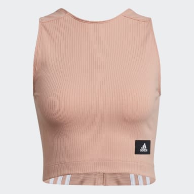 Women Sportswear Pink adidas Sportswear Cropped Ribbed Tank Top