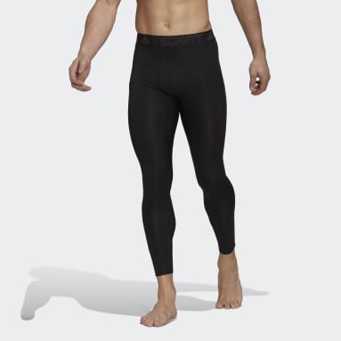 ผู้ชาย Gym & Training สีดำ กางเกงเทรนนิงรัดรูปขายาว Techfit AEROREADY