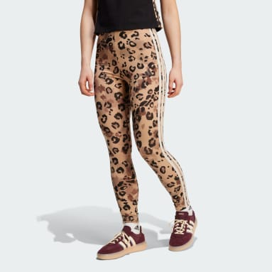 Animal Print 3-Stripes High Rise Leggings