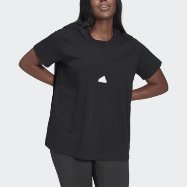 Women Sportswear Black T-Shirt (Plus Size)