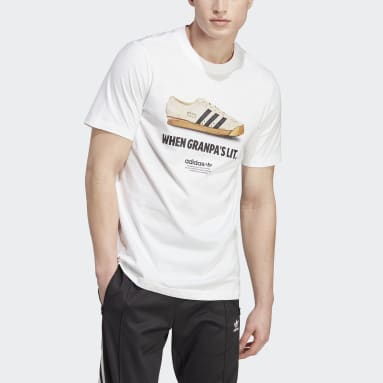ผู้ชาย Originals สีขาว เสื้อยืดพิมพ์ลาย New Age