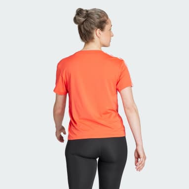 Camiseta AEROREADY Train Essentials 3 Rayas Rojo Mujer Training