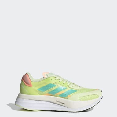 adidas neon green running shoes