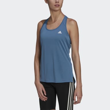 Women Training Blue Designed to Move 3-Stripes Sport Tank Top
