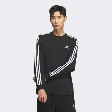 エッセンシャルズ プラス ルーズフィット スリーストライプス 長袖Tシャツ