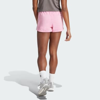 ADIDAS ORIGINALS WOMEN'S Pink LUXE TREFOIL Biker Shorts TIGHTS ~ SMALL  #GN2922