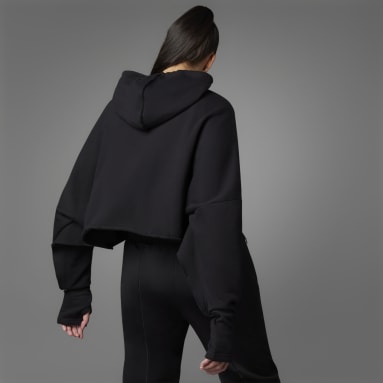 Frauen Sportswear Collective Power Cropped Hoodie – Große Größen Schwarz