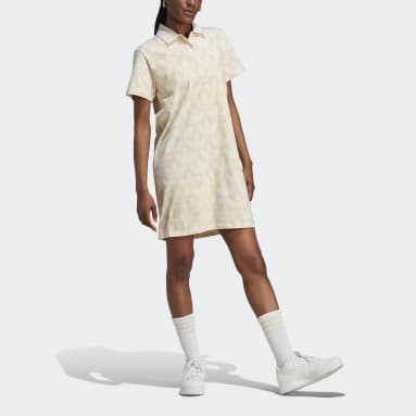 Robe polo motif Trèfle monogramme Beige Femmes Originals