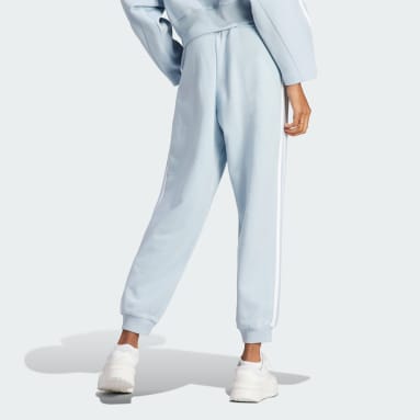 Pantalón Essentials 3 Rayas Felpa Francesa Ajuste Holgado Azul Mujer Sportswear
