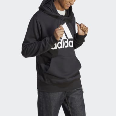 Camisola com Capuz em Moletão Essentials Preto Homem Sportswear