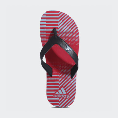 Kids Swim Red BEACH PRINT MAX OUT SLIPPERS