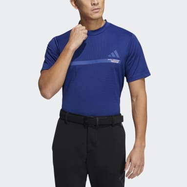 Men Golf Blue AEROREADY Big Badge of Sport Mock-Neck Shirt