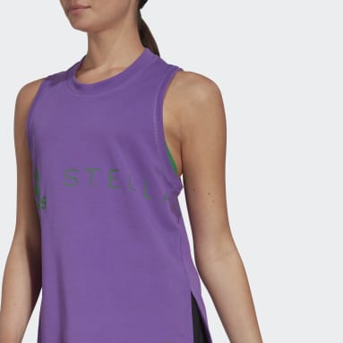 Camiseta sin mangas adidas by Stella McCartney Sportswear Logo Violeta Mujer adidas by Stella McCartney