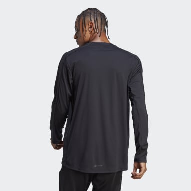 Men Gym & Training Workout PU Print Long-Sleeve Top