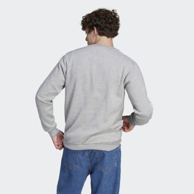 Sweat-shirt molleton 3 bandes Essentials gris Hommes Sportswear