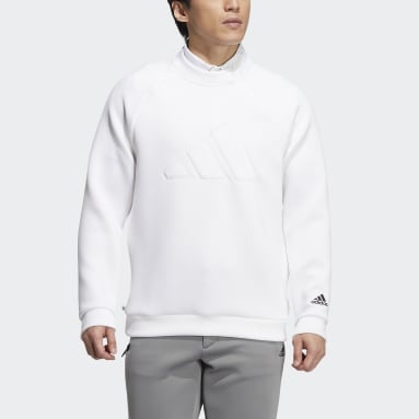 남성 Golf White 3-바 크루넥 스페이서 니트 긴팔 셔츠
