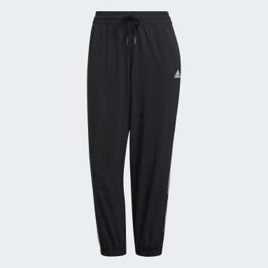 Pants Essentials 3 Franjas Tejido Largo 7/8 Negro Mujer Sportswear