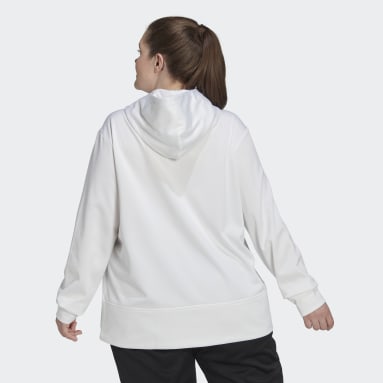Sweat-shirt à capuche grand logo AEROREADY (Grandes tailles) blanc Femmes Entraînement