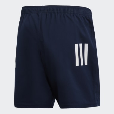 Men Rugby Blue 3-Stripes Shorts