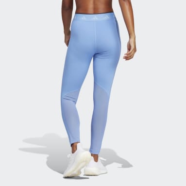 Leggings 7/8 Techfit V-Shaped Elastic Blu Donna Fitness & Training