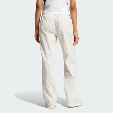 Pantalon ample sergé fines rayures