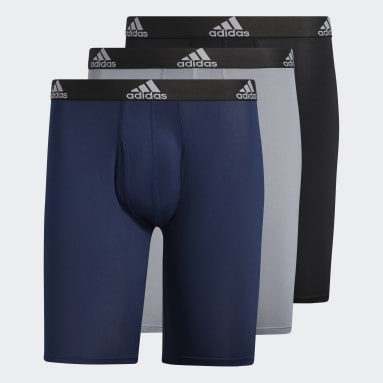 adidas Stretch Cotton Trunk Briefs 3 Pairs - Grey, Men's Training