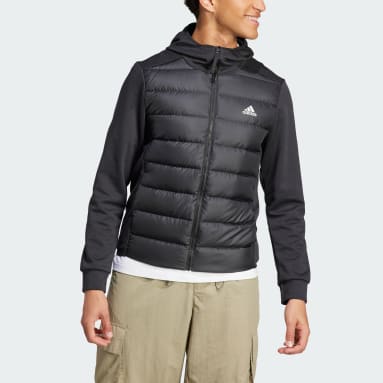 Men's Sportswear Black Essentials Hybrid Down Hooded Jacket