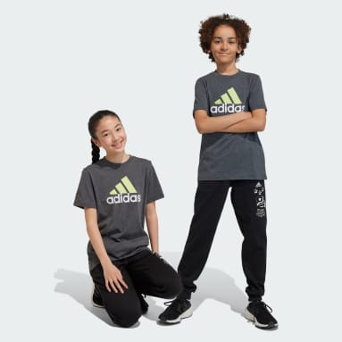 T-shirt bicolore en coton Essentials Big Logo gris Adolescents 8-16 Years Sportswear