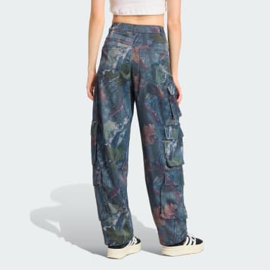 Pantalon cargo en satin adidas Originals à imprimé camouflage feuille