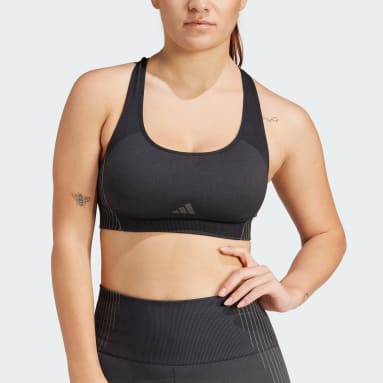 adidas Training - Everyday - Brassière de sport en coton à maintien léger -  Noir