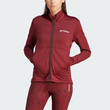 Women Hiking Burgundy Terrex Multi Light Fleece Full-Zip Jacket