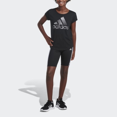 Youth Training Black 3-Stripes Bike Shorts