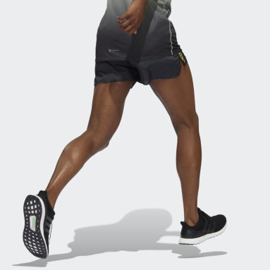 Men Running Grey Adizero Engineered Split Shorts