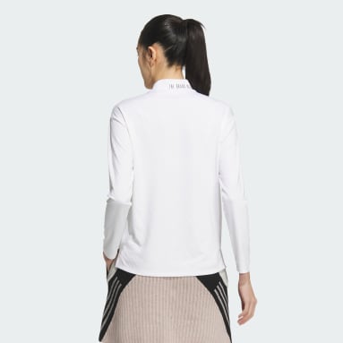 Logo Jacquard Long Sleeve Mock Neck Polo Shirt