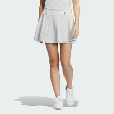 Women Golf Grey Woolblended Front-Pleated Skirt