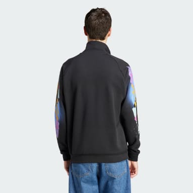 Mænd Originals Sort Retro Quarter-Zip jakke
