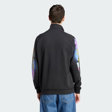 Veste zip 1/4 rétro Noir Hommes Originals