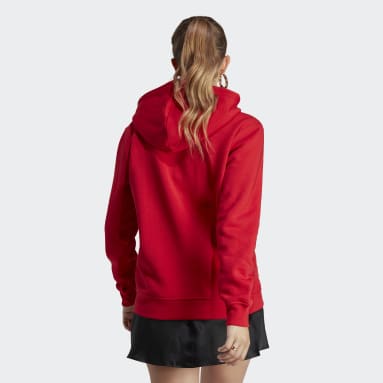 Women Originals Red Adicolor Essentials Fleece Hoodie