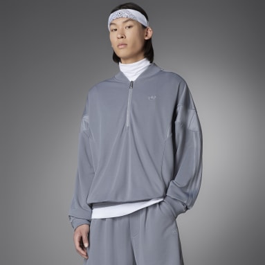 남성 Lifestyle Grey 블루 버전 챌린저 하프집 스웨트셔츠