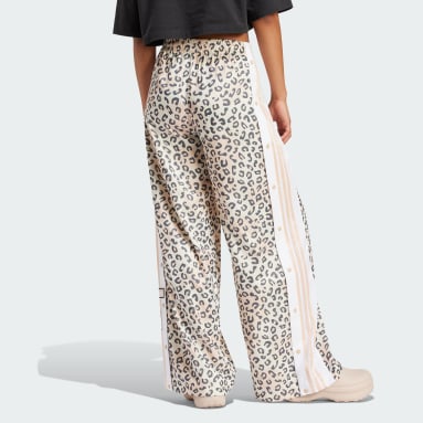 Pantaloni da allenamento adidas Originals Leopard Luxe Wide Leg adibreak Bianco Donna Originals
