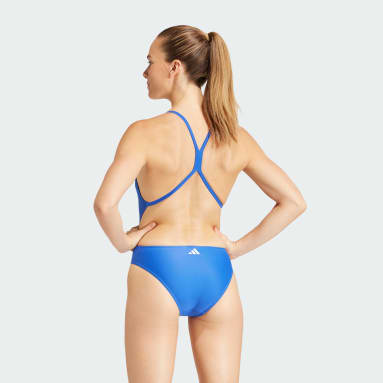 Bañador natación mujer Adidas Salmón/Azul/Negro