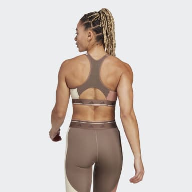 Top Deportivo Powerreact Training Techfit Soporte Medio Marrón Mujer Training