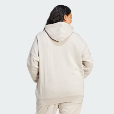 Felpa con cappuccio Essentials 3 strisce con zip (Curvy)